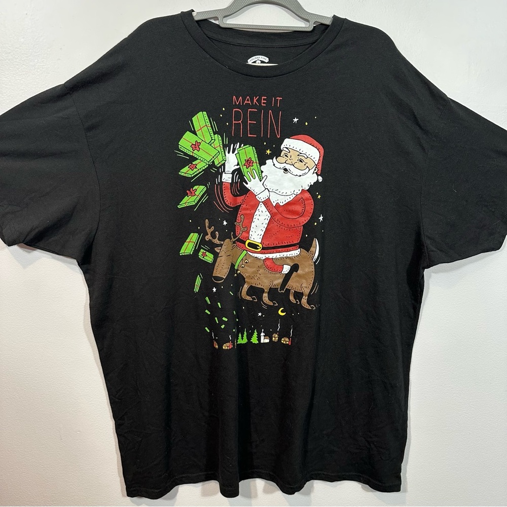 Holiday Time Santa 'Make It Rein' T-Shirt 3X